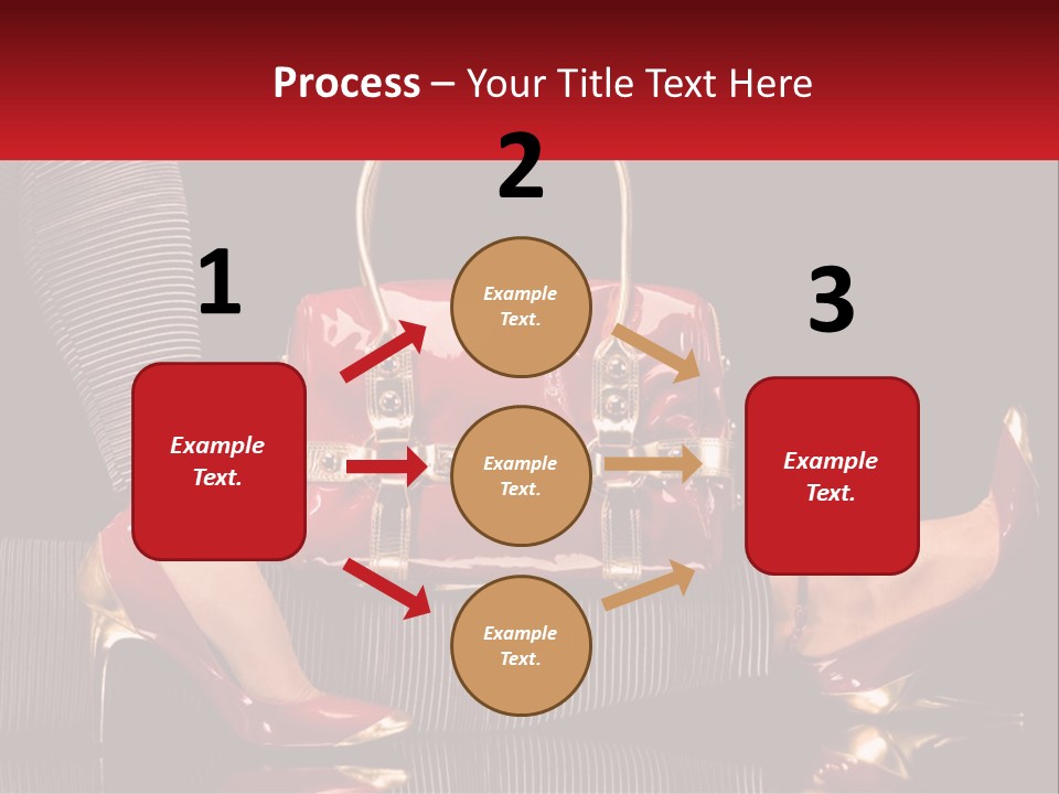 A Woman Holding A Red Purse On Her Feet PowerPoint Template