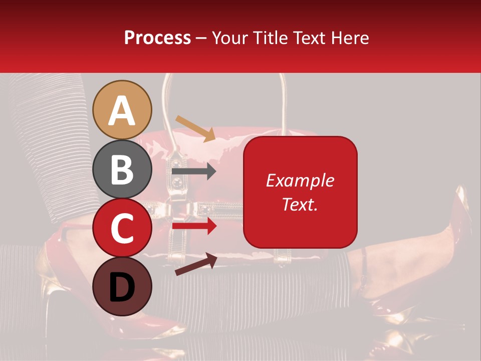 A Woman Holding A Red Purse On Her Feet PowerPoint Template