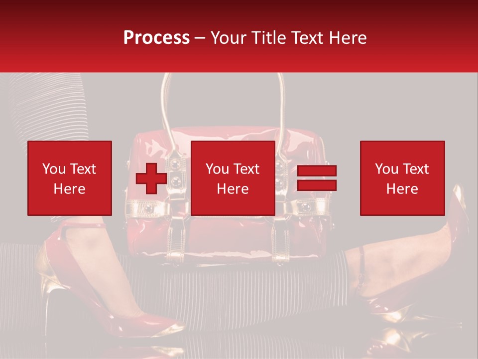 A Woman Holding A Red Purse On Her Feet PowerPoint Template