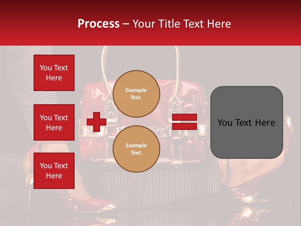 A Woman Holding A Red Purse On Her Feet PowerPoint Template