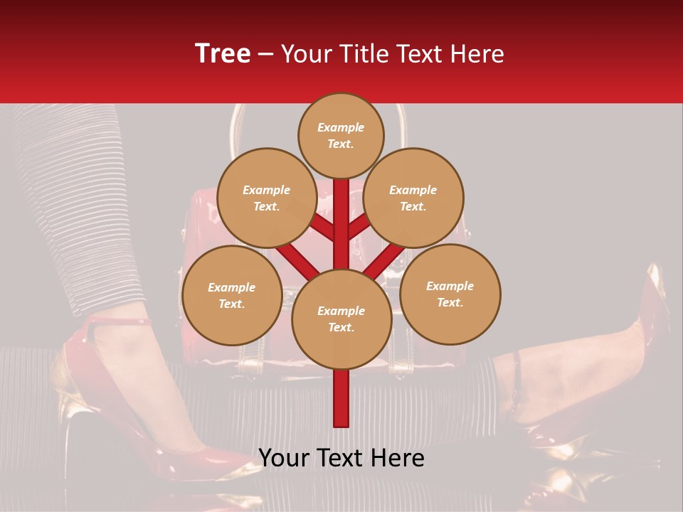 A Woman Holding A Red Purse On Her Feet PowerPoint Template