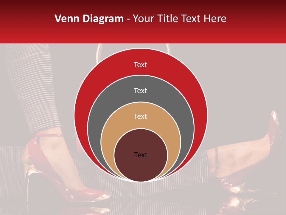 A Woman Holding A Red Purse On Her Feet PowerPoint Template