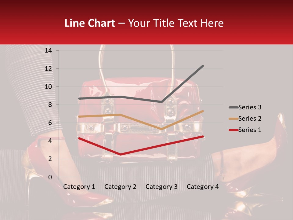 A Woman Holding A Red Purse On Her Feet PowerPoint Template