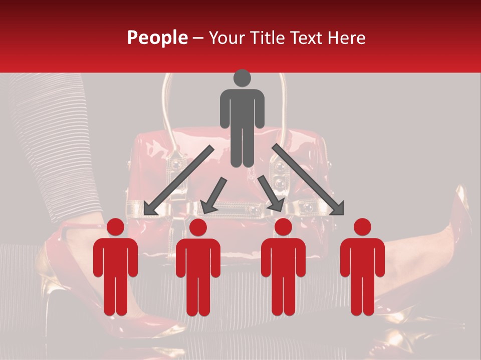 A Woman Holding A Red Purse On Her Feet PowerPoint Template