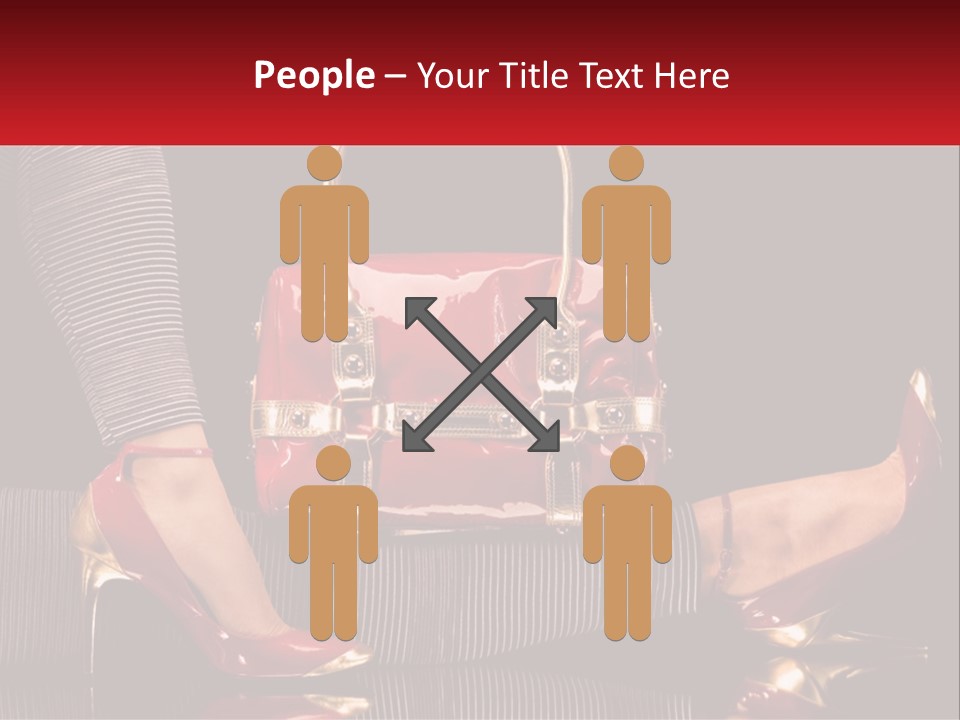 A Woman Holding A Red Purse On Her Feet PowerPoint Template