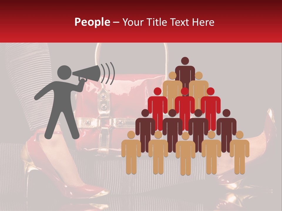 A Woman Holding A Red Purse On Her Feet PowerPoint Template