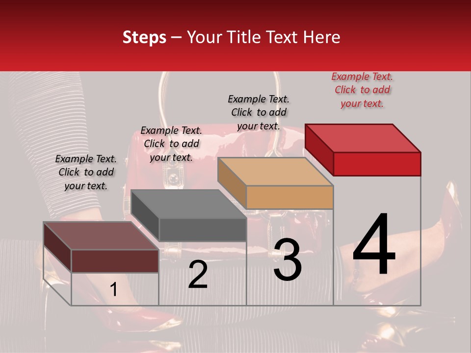 A Woman Holding A Red Purse On Her Feet PowerPoint Template