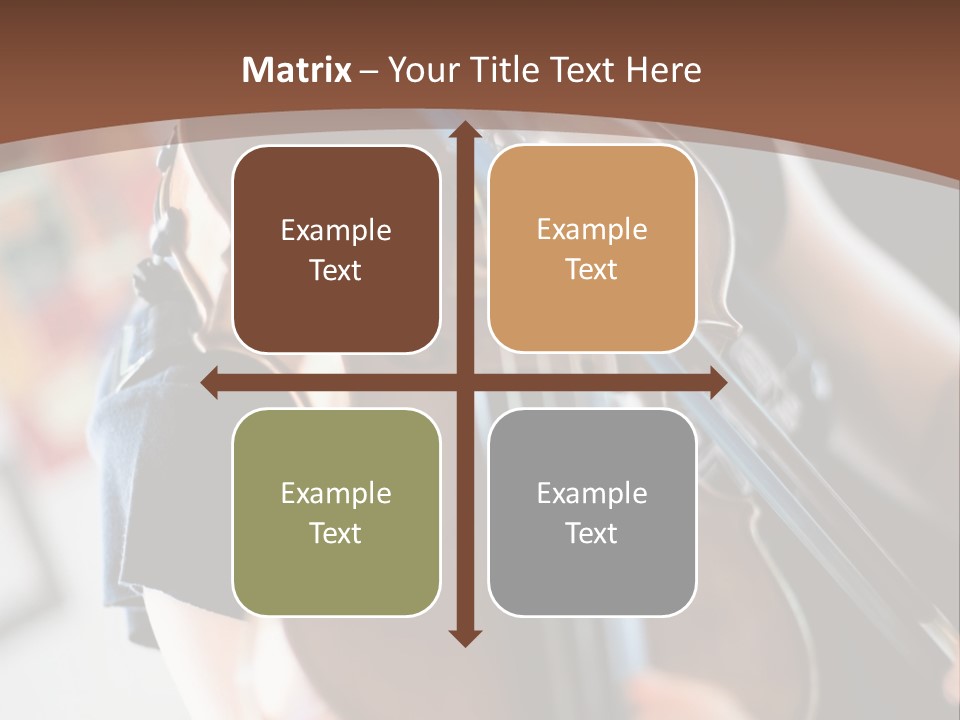 A Young Girl Playing A Violin On A Brown Background PowerPoint Template