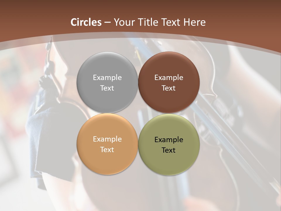 A Young Girl Playing A Violin On A Brown Background PowerPoint Template