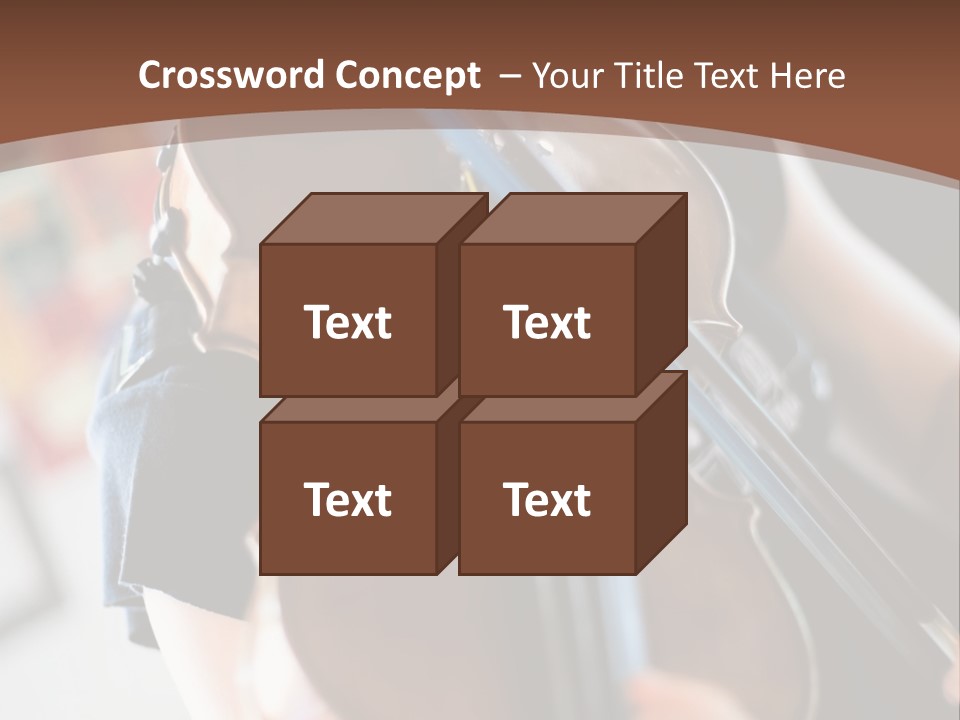 A Young Girl Playing A Violin On A Brown Background PowerPoint Template