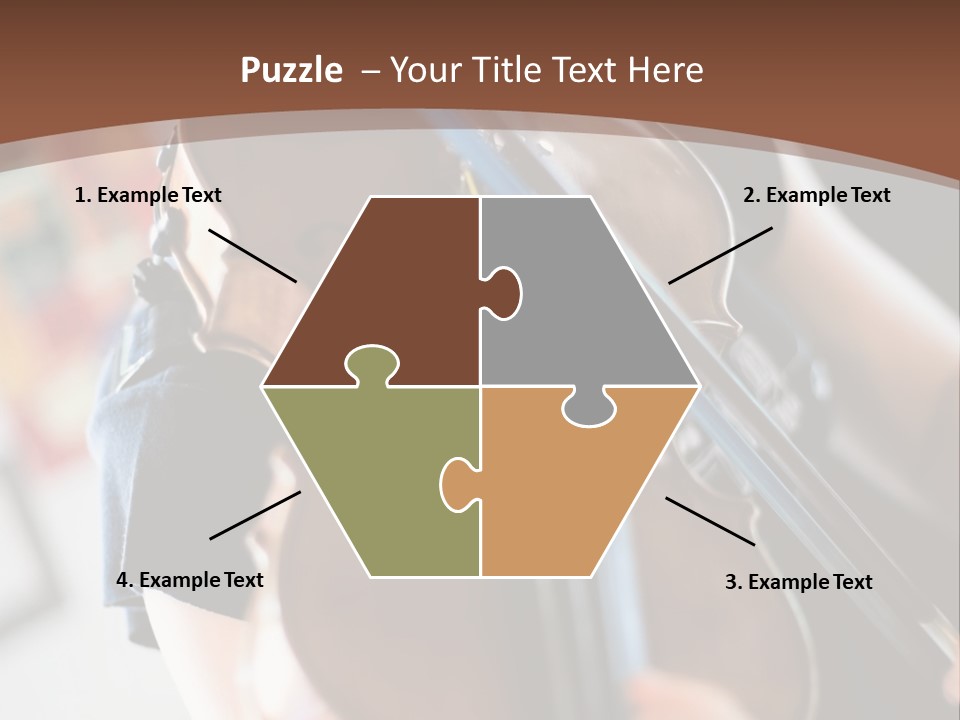 A Young Girl Playing A Violin On A Brown Background PowerPoint Template