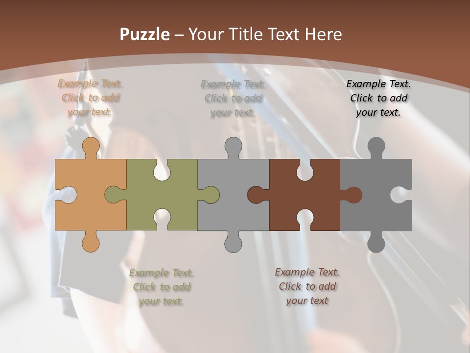 A Young Girl Playing A Violin On A Brown Background PowerPoint Template