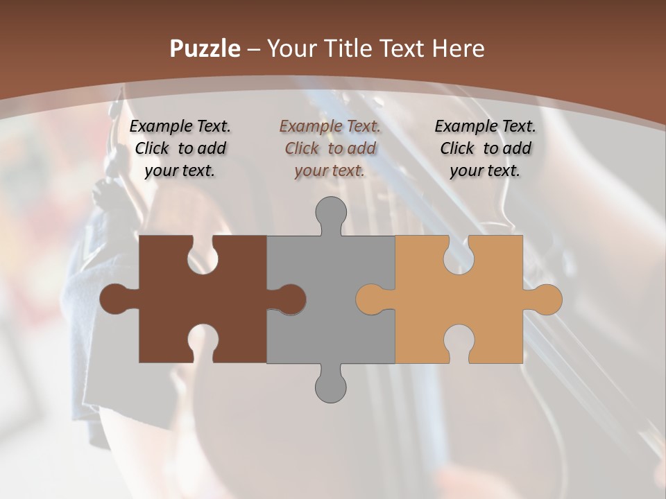 A Young Girl Playing A Violin On A Brown Background PowerPoint Template