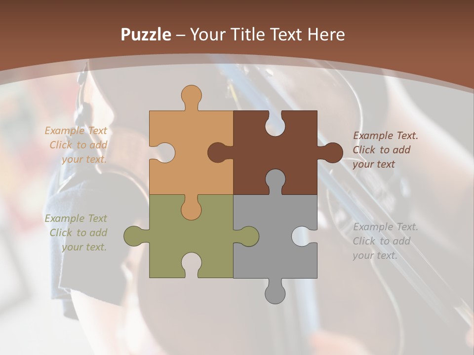 A Young Girl Playing A Violin On A Brown Background PowerPoint Template