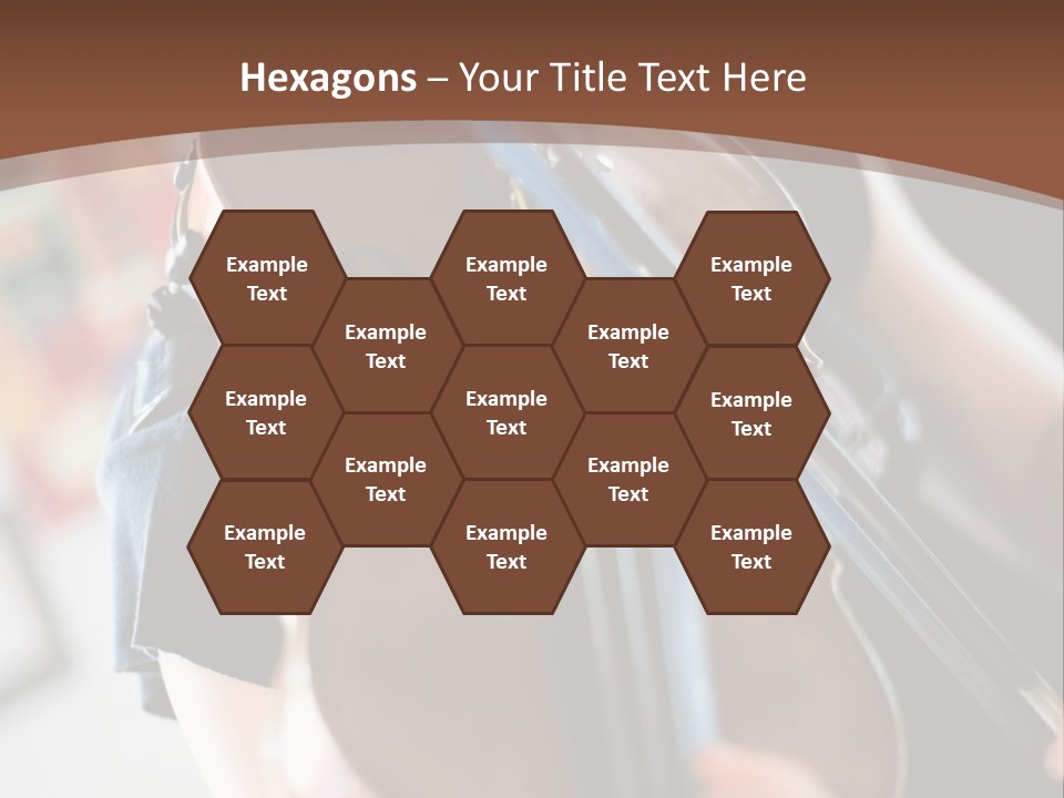 A Young Girl Playing A Violin On A Brown Background PowerPoint Template