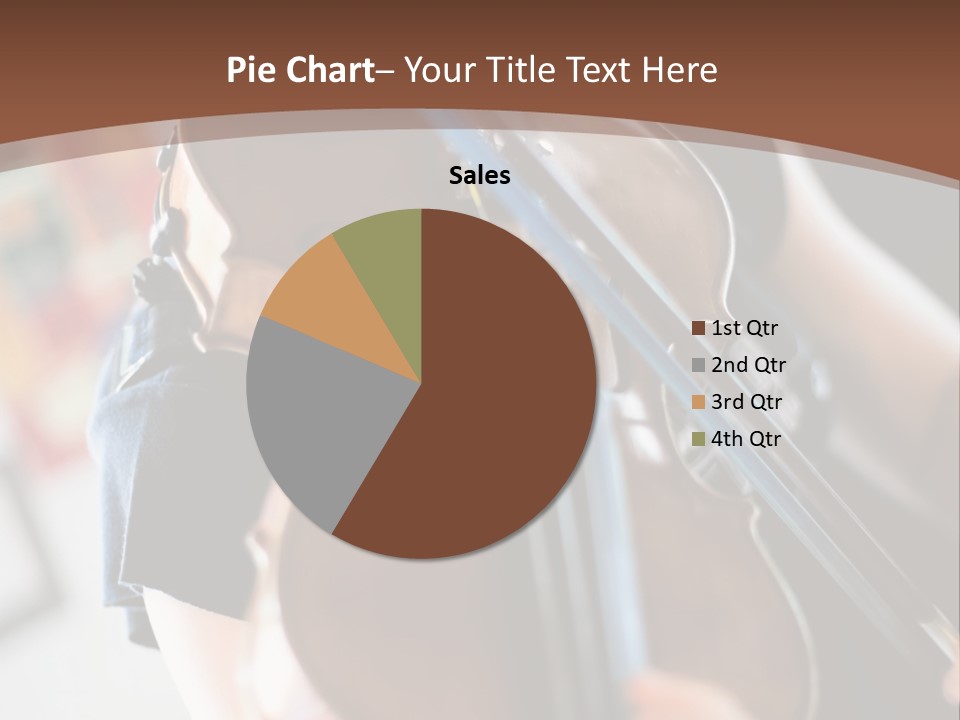 A Young Girl Playing A Violin On A Brown Background PowerPoint Template