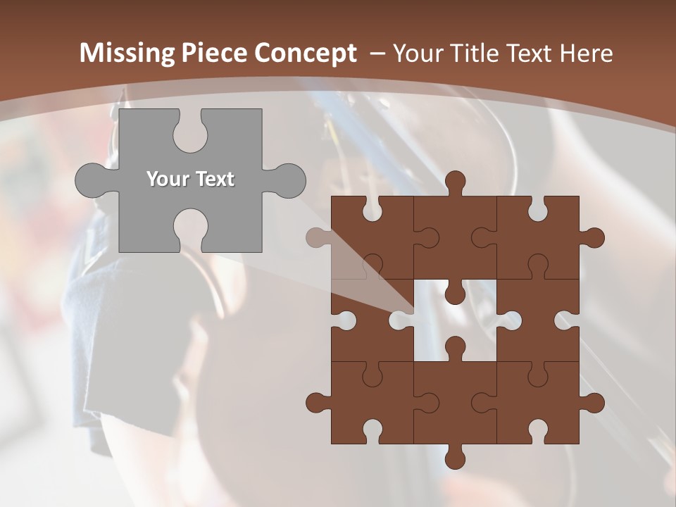 A Young Girl Playing A Violin On A Brown Background PowerPoint Template