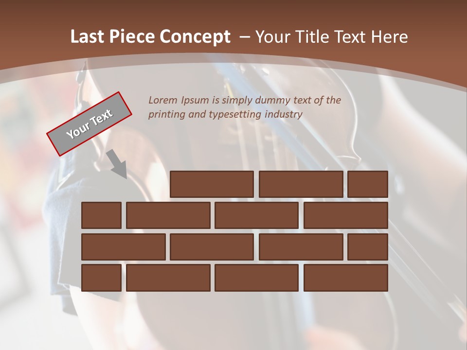 A Young Girl Playing A Violin On A Brown Background PowerPoint Template