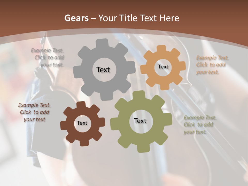 A Young Girl Playing A Violin On A Brown Background PowerPoint Template