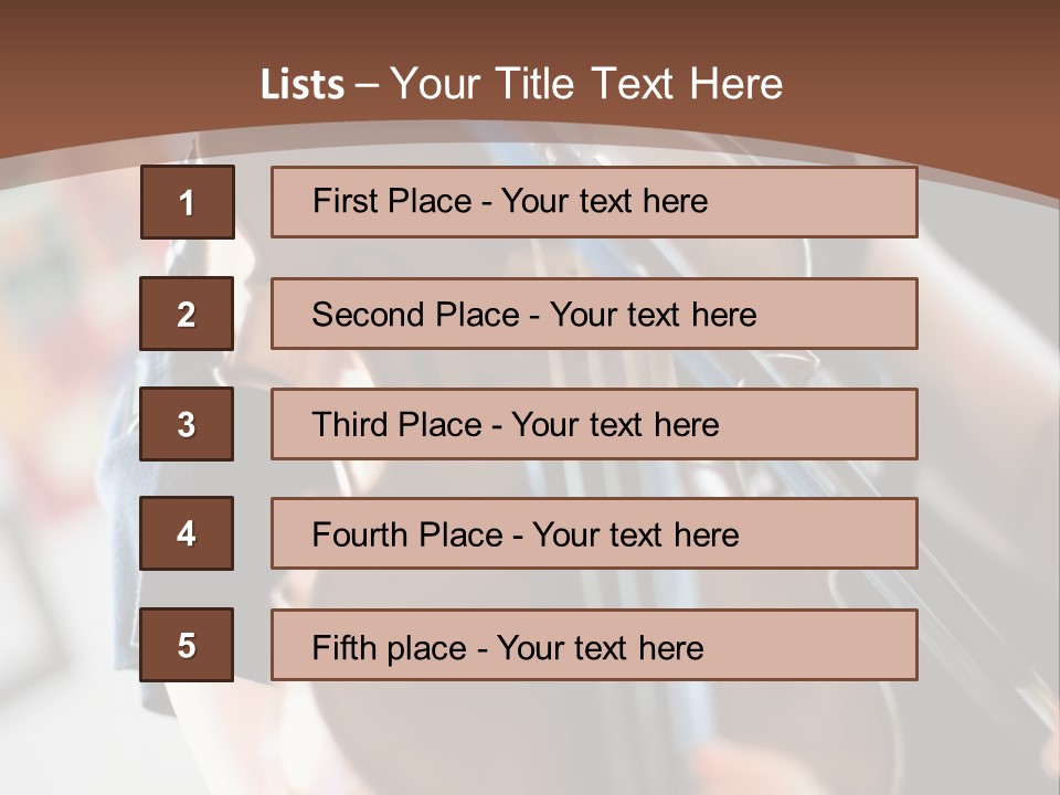 A Young Girl Playing A Violin On A Brown Background PowerPoint Template