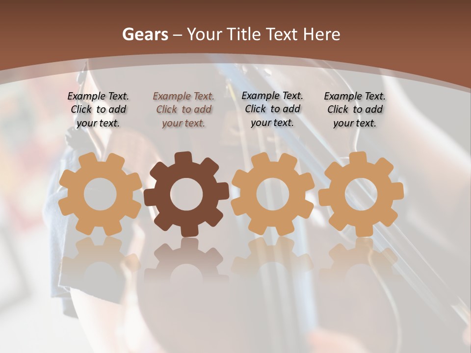 A Young Girl Playing A Violin On A Brown Background PowerPoint Template