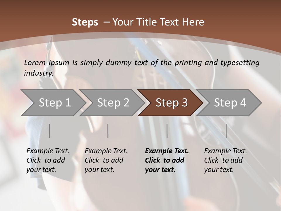 A Young Girl Playing A Violin On A Brown Background PowerPoint Template