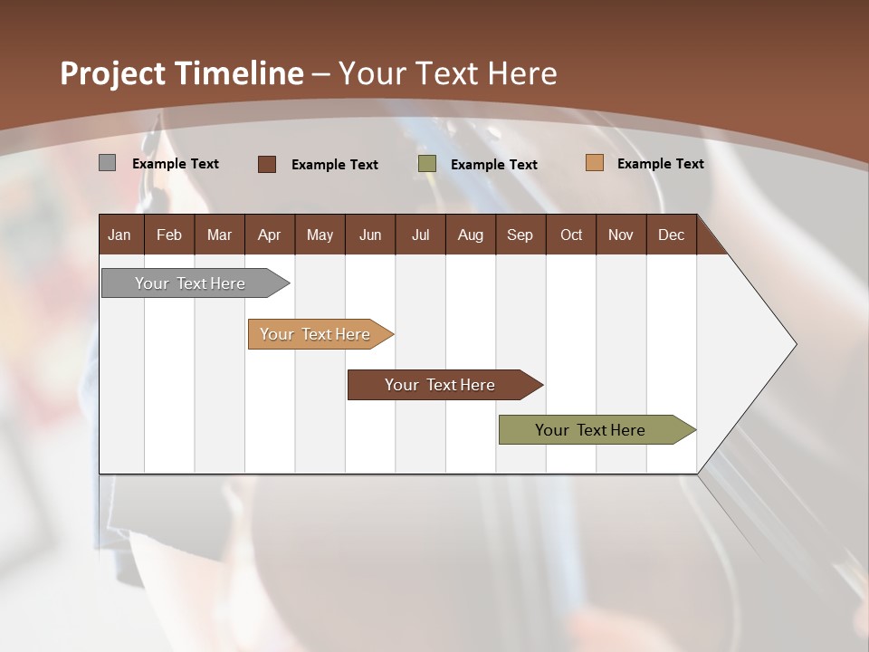 A Young Girl Playing A Violin On A Brown Background PowerPoint Template