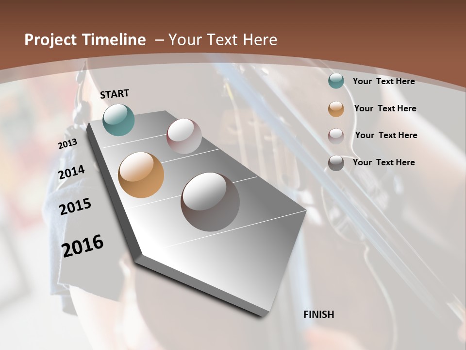 A Young Girl Playing A Violin On A Brown Background PowerPoint Template