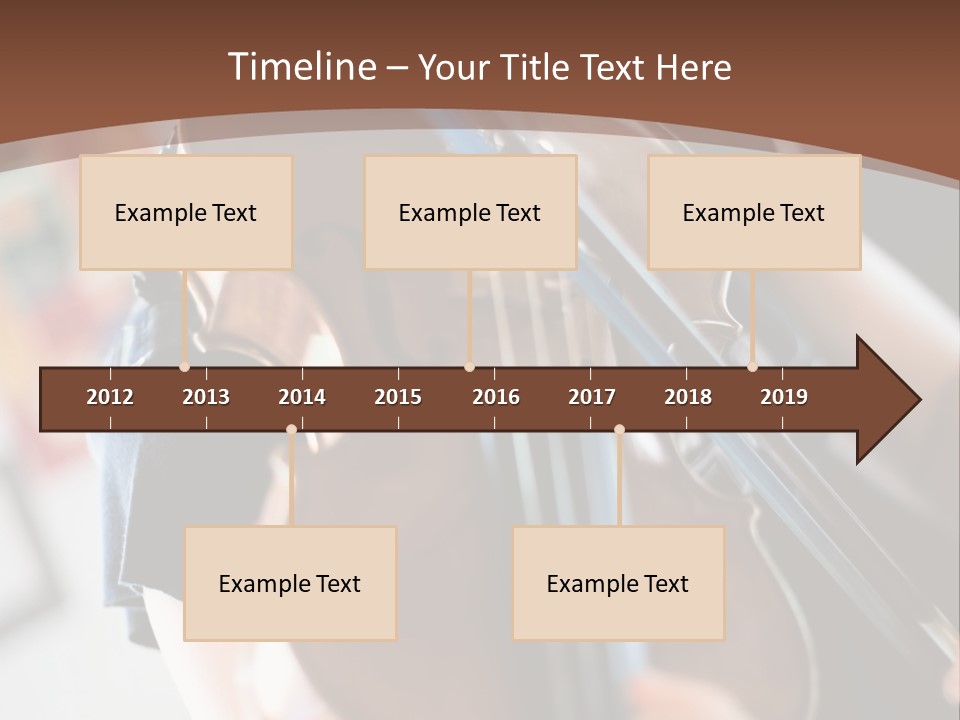 A Young Girl Playing A Violin On A Brown Background PowerPoint Template
