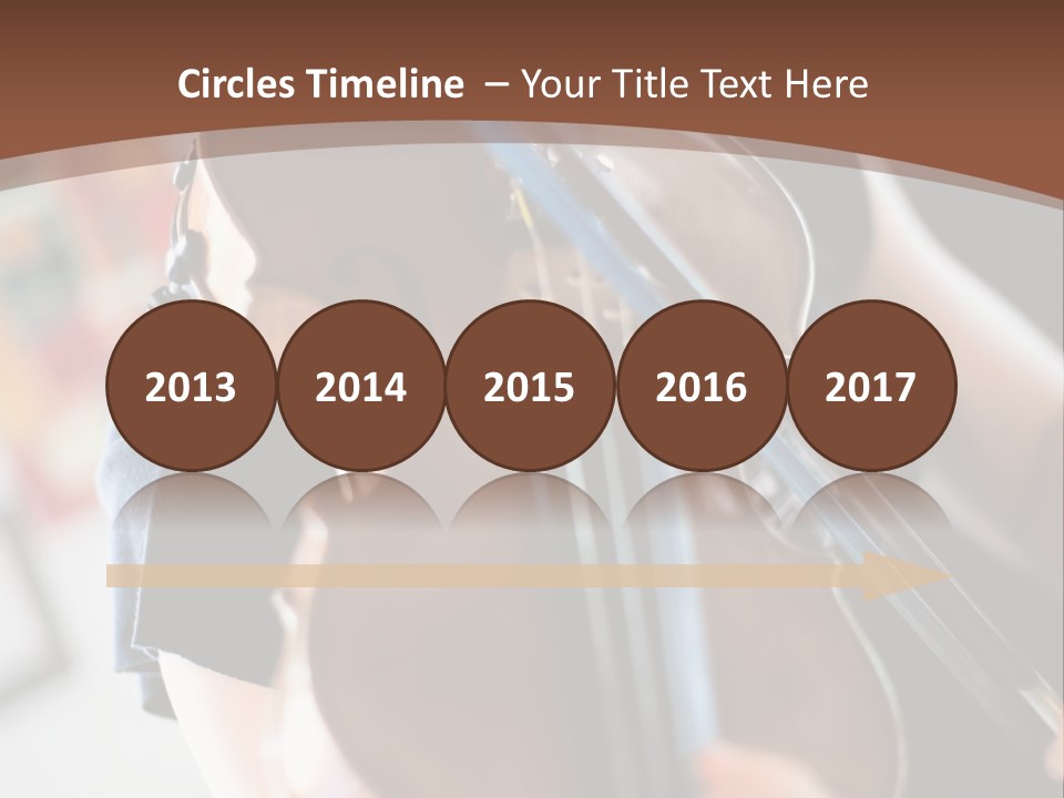 A Young Girl Playing A Violin On A Brown Background PowerPoint Template