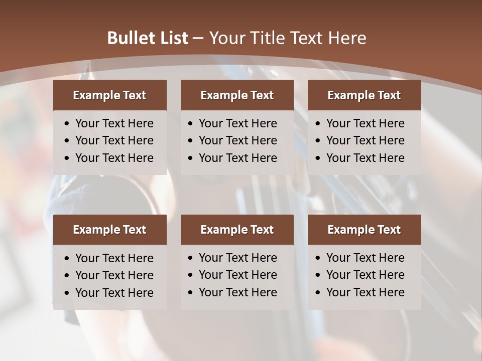 A Young Girl Playing A Violin On A Brown Background PowerPoint Template