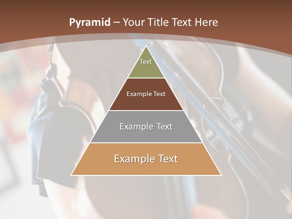 A Young Girl Playing A Violin On A Brown Background PowerPoint Template