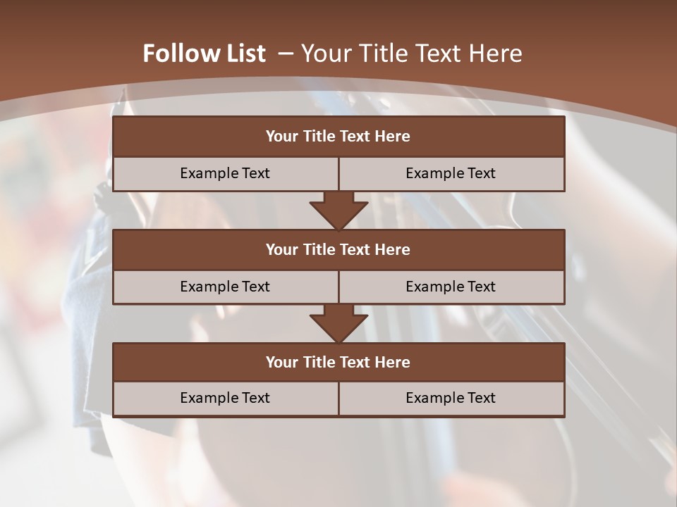A Young Girl Playing A Violin On A Brown Background PowerPoint Template
