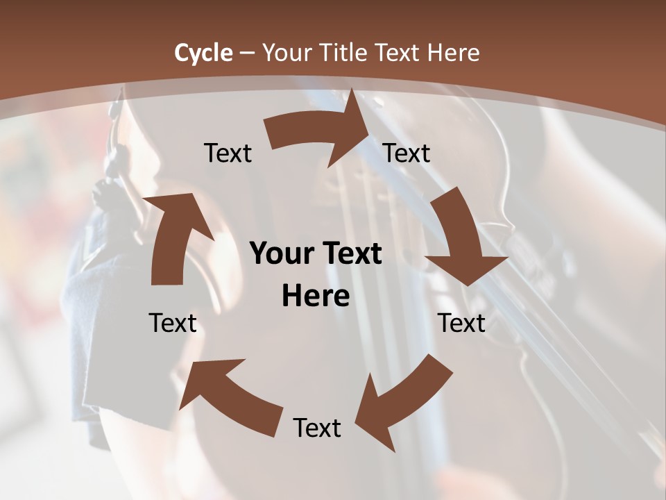 A Young Girl Playing A Violin On A Brown Background PowerPoint Template