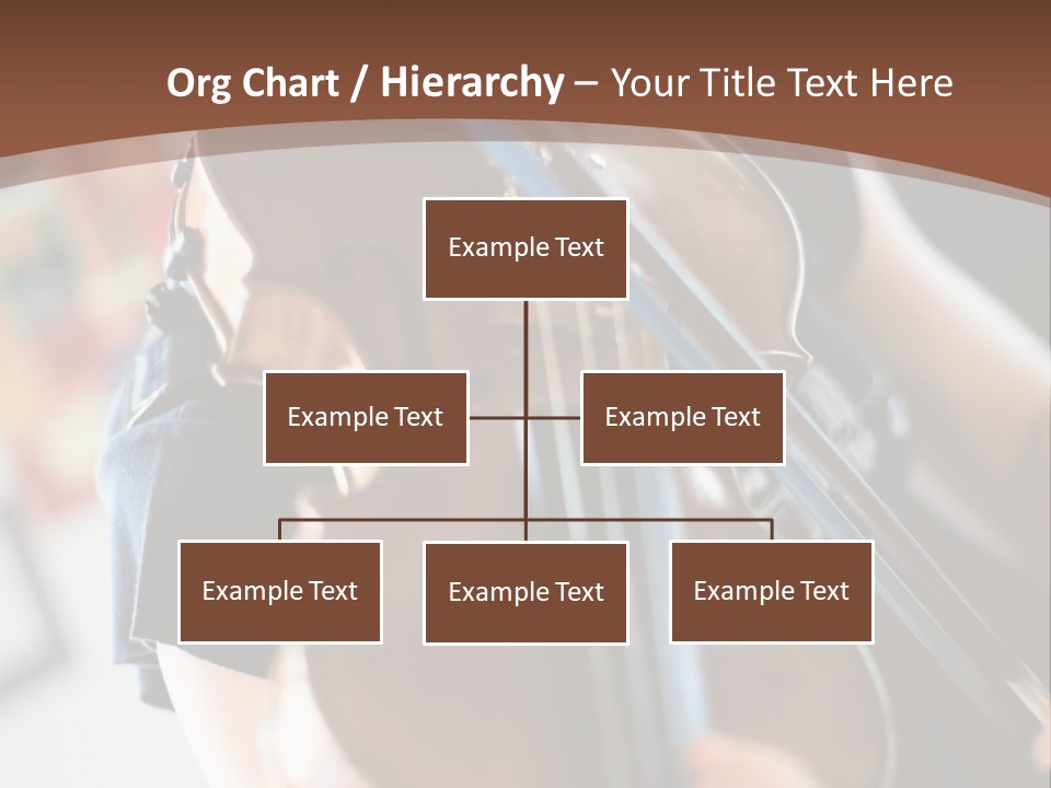 A Young Girl Playing A Violin On A Brown Background PowerPoint Template
