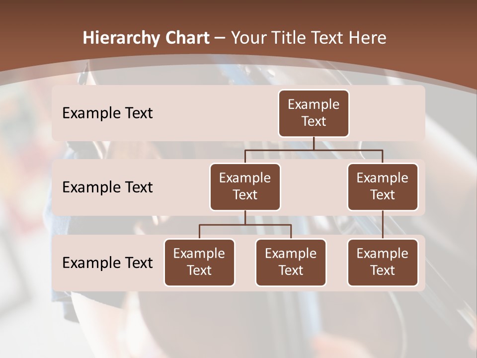 A Young Girl Playing A Violin On A Brown Background PowerPoint Template
