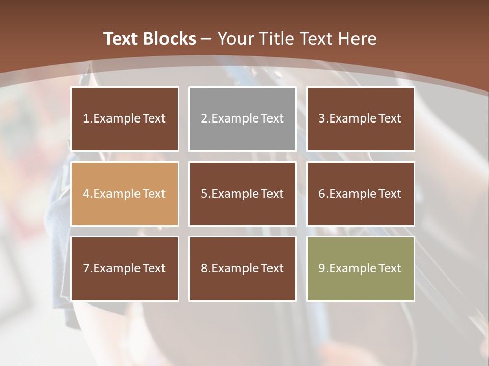 A Young Girl Playing A Violin On A Brown Background PowerPoint Template