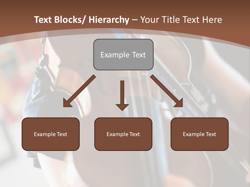 A Young Girl Playing A Violin On A Brown Background PowerPoint Template