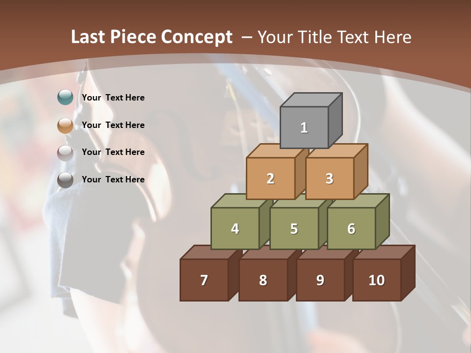 A Young Girl Playing A Violin On A Brown Background PowerPoint Template