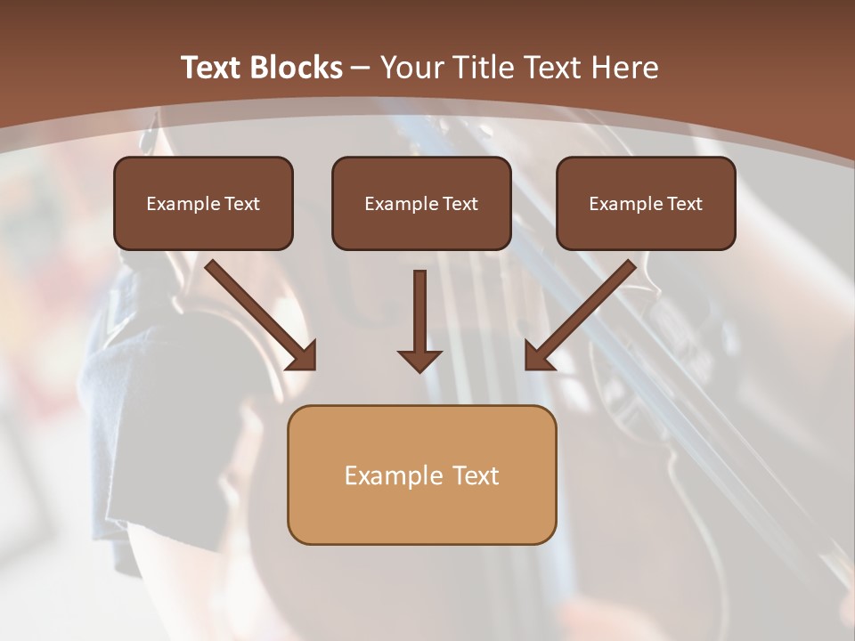 A Young Girl Playing A Violin On A Brown Background PowerPoint Template
