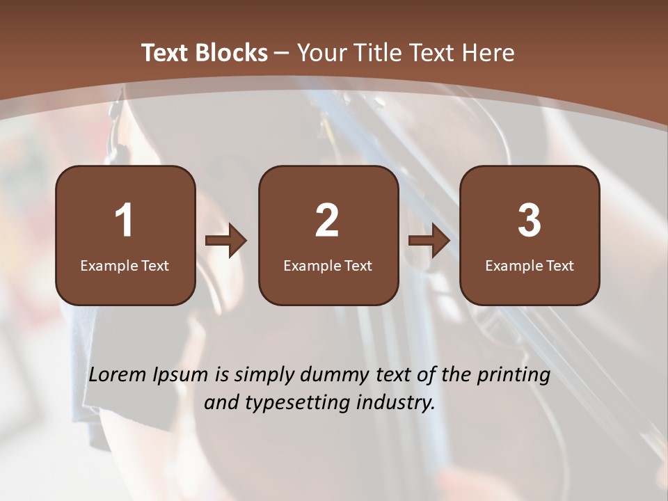 A Young Girl Playing A Violin On A Brown Background PowerPoint Template