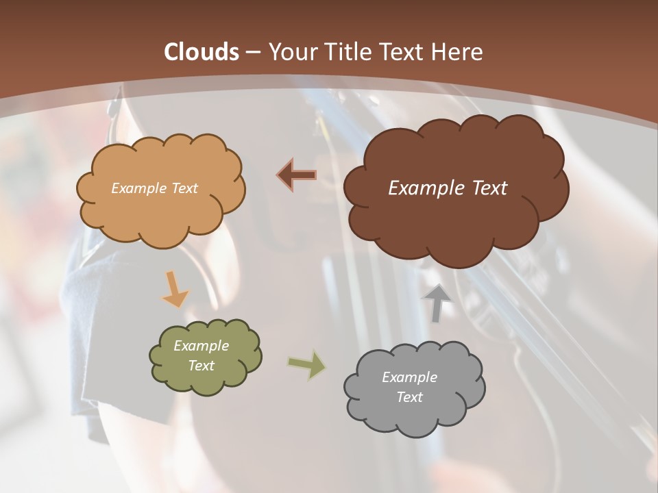A Young Girl Playing A Violin On A Brown Background PowerPoint Template
