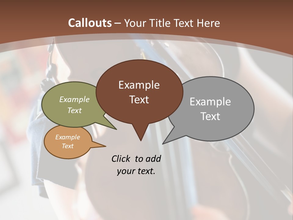 A Young Girl Playing A Violin On A Brown Background PowerPoint Template