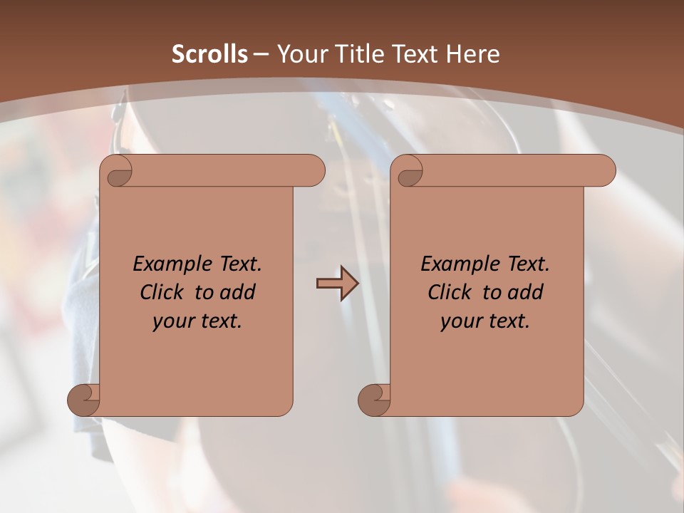 A Young Girl Playing A Violin On A Brown Background PowerPoint Template