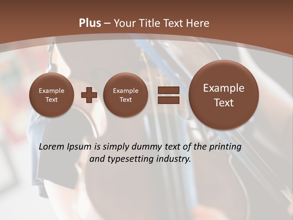 A Young Girl Playing A Violin On A Brown Background PowerPoint Template