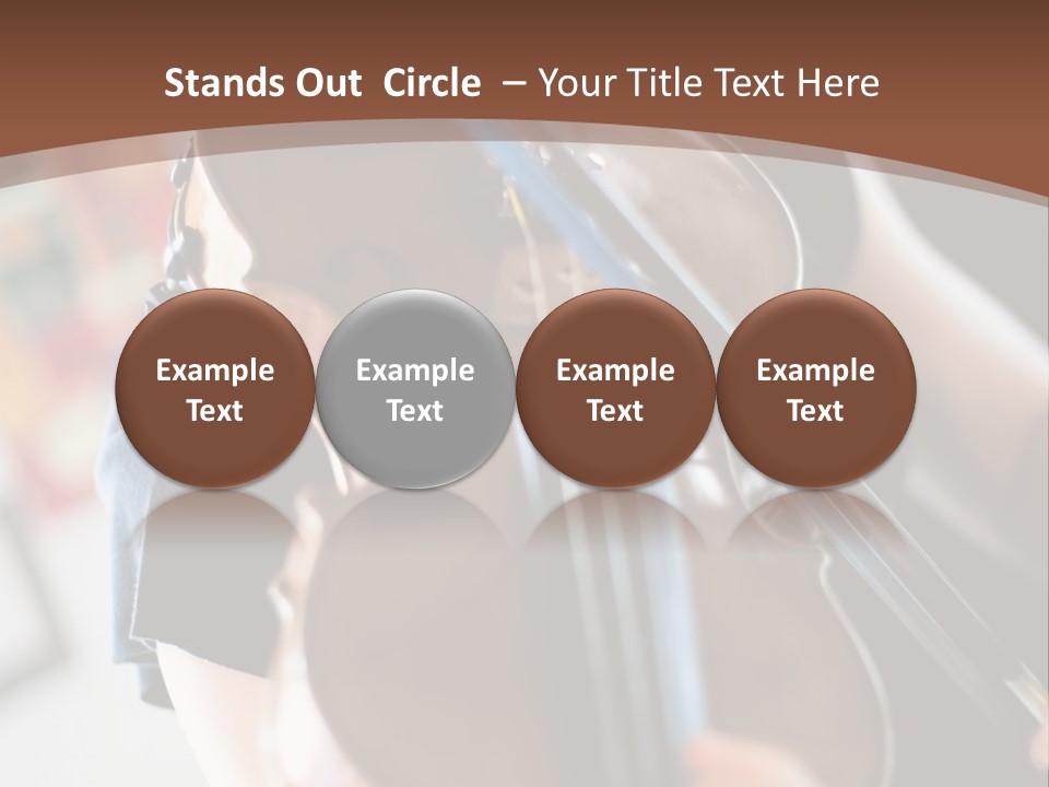 A Young Girl Playing A Violin On A Brown Background PowerPoint Template