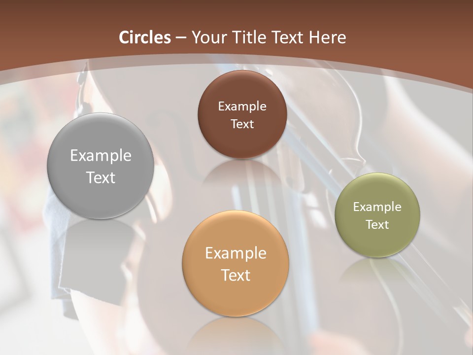 A Young Girl Playing A Violin On A Brown Background PowerPoint Template