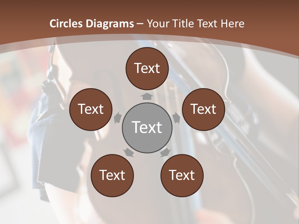 A Young Girl Playing A Violin On A Brown Background PowerPoint Template