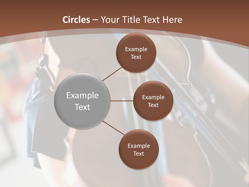 A Young Girl Playing A Violin On A Brown Background PowerPoint Template