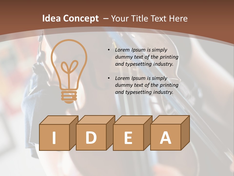 A Young Girl Playing A Violin On A Brown Background PowerPoint Template